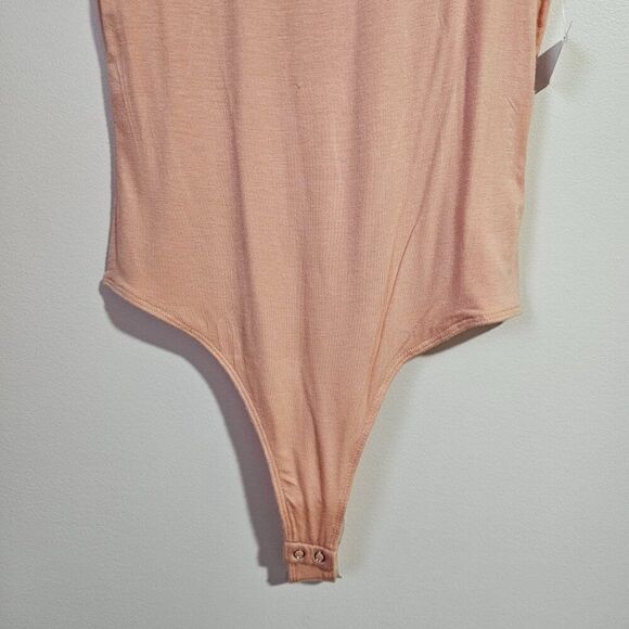 NWT DOUBLE ZERO PEACH SCOOP NECK BODYSUIT TANK SIZE MEDIUM - Picture 3 of 14